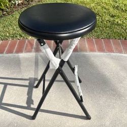 New! Black Padded Folding Stool 24” tall (Single) 