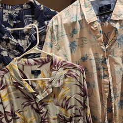 Hawaiian Shirts, 3 Men's, Size 2X