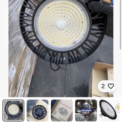 100W High Brightness LED Industrial Light UFO High Bay New Condition Warehouse Garage Yard Shop Use 100–277V Wide Voltage Microwave Motion Sensor Comm