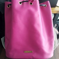 Pink And Black Juicy Couture Drawstring Backpack 