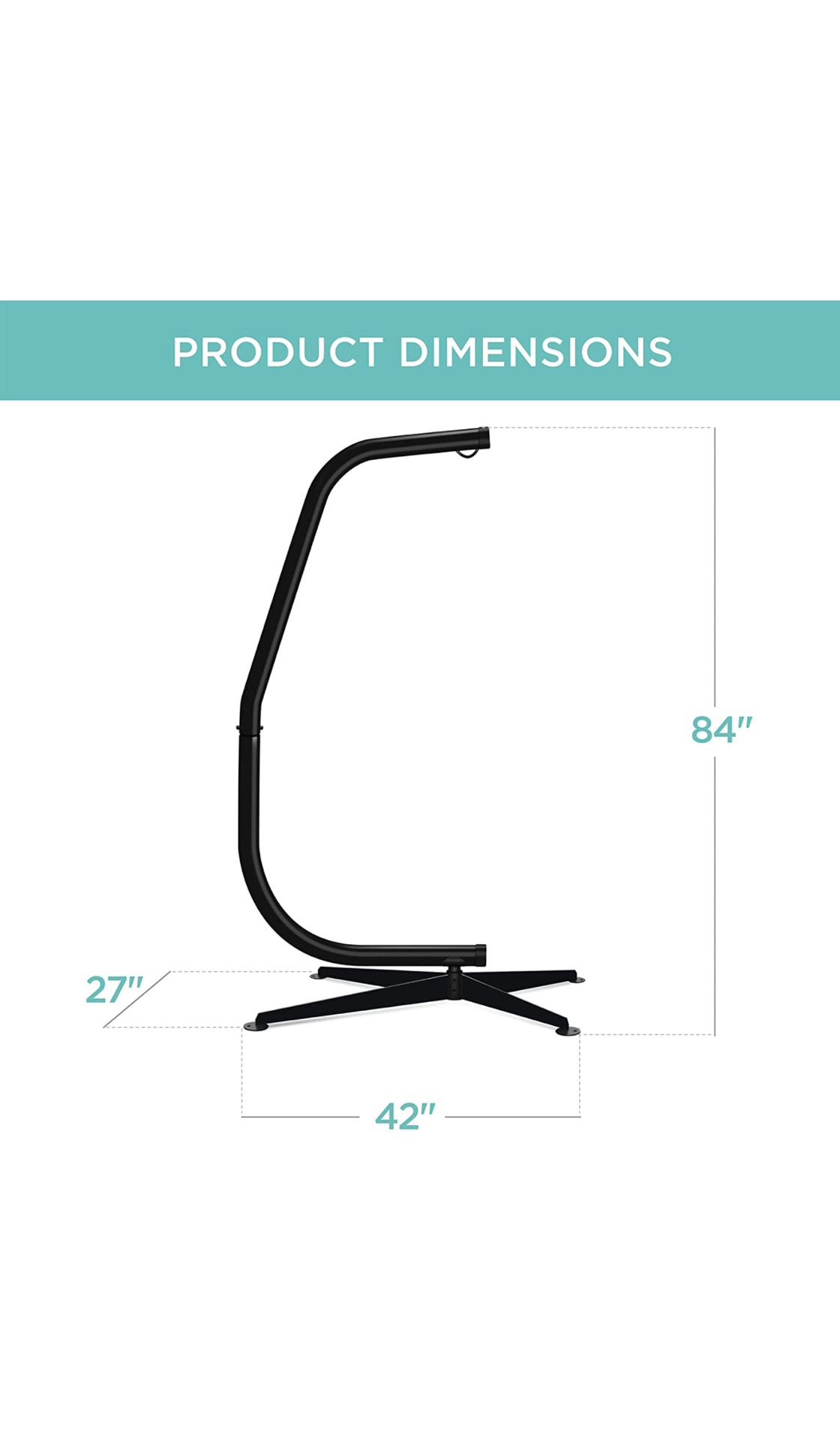 Hammock C-Stand for Chair, Porch Swing w/Weather-Resistant Finish- stand only— New In Box
