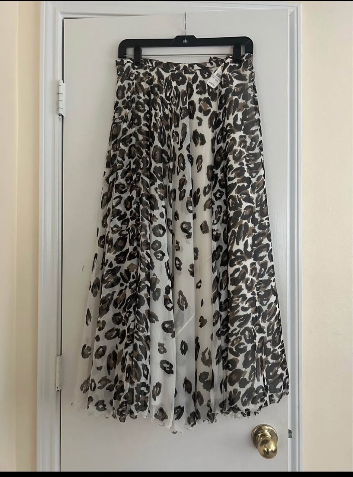 Talbots Leopard Print A-Line Skirt - Black and Brown