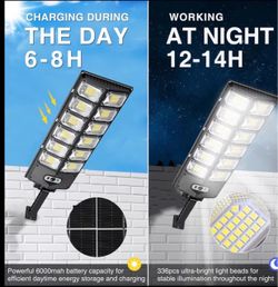 Upgraded Outdoor Solar-Powered motion sensor Light with 504 LEDs, IP65 Rating, 6000mAh Battery