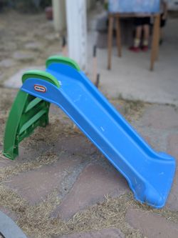 Little Tikes slide blue green