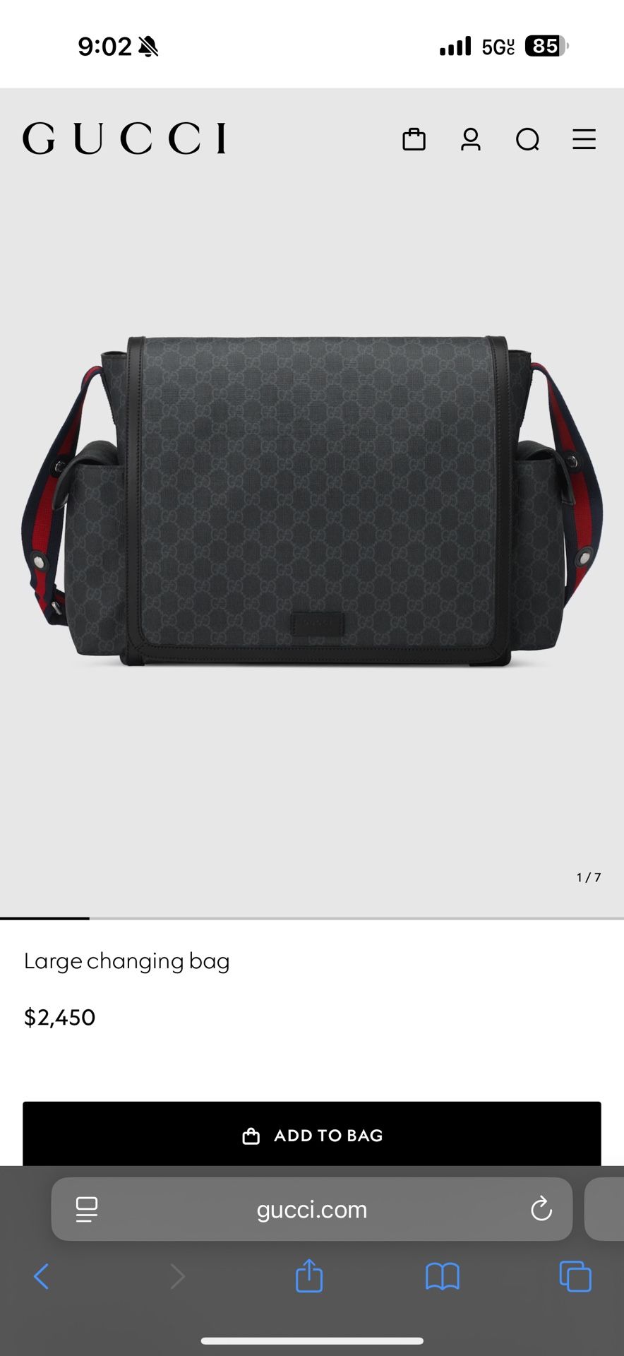 Gucci Diaper Bag