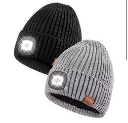 Beanie with Light for Men 2 Pack
