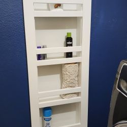 Storage Shelf Cabinet inset into wall