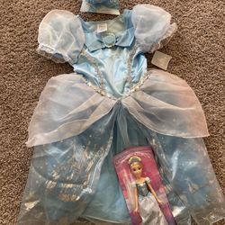 Brand New Cinderella Disney Princess Dress And Crown And Doll