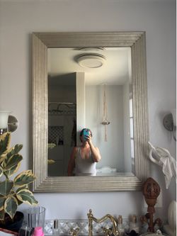 Large Silver Framed Mirror