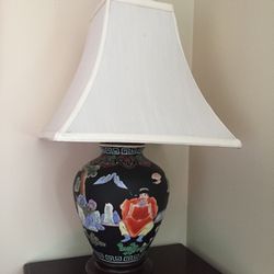 Antique Chinese  Hand Painted Table Lamp