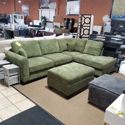 3pc Sectional With Storage Ottoman 