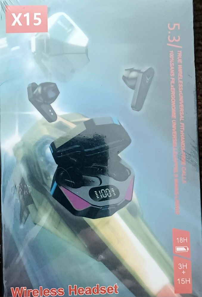 X15 TWS Gaming Earphone Wireless Bluetooth Earphone With Mic Bass Audio Sound 9D