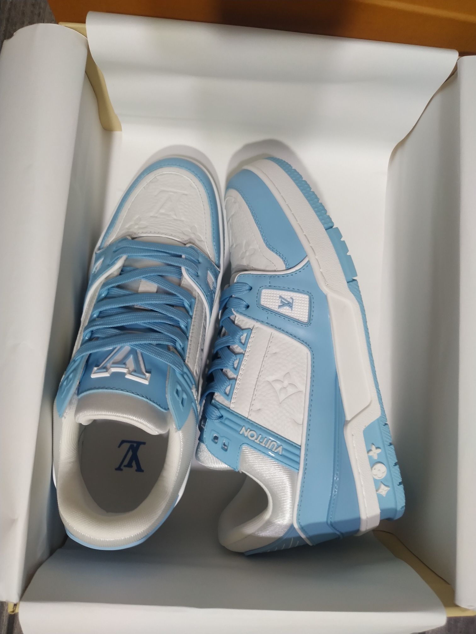Louis Vuitton Trainer Low (White Sky Blue for Sale in West New York, NJ -  OfferUp