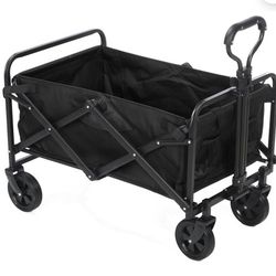 Collapsible Wagon Cart with Big All-Terrain Wheels for Garden Camping Sports Shopping
