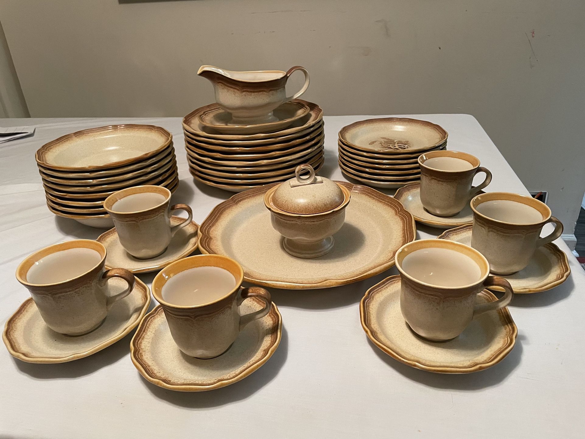 Japan-Mikasa-Diner& Tea Set- "Whole Wheat"-40 pcs.