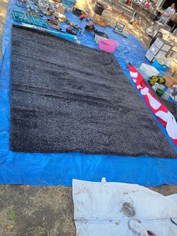 Large Dark Gray Shag Area Rug