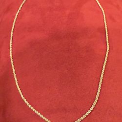 Beautiful 14K Gold 18 Inch Made In Turkey Rope Chain Necklace
