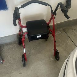Red walker With Brakes 