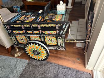antique cart bar