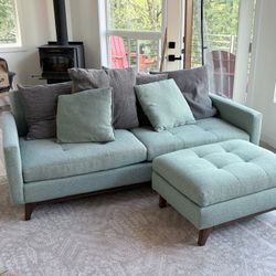 Mid-Century Style Sofa + Ottoman 