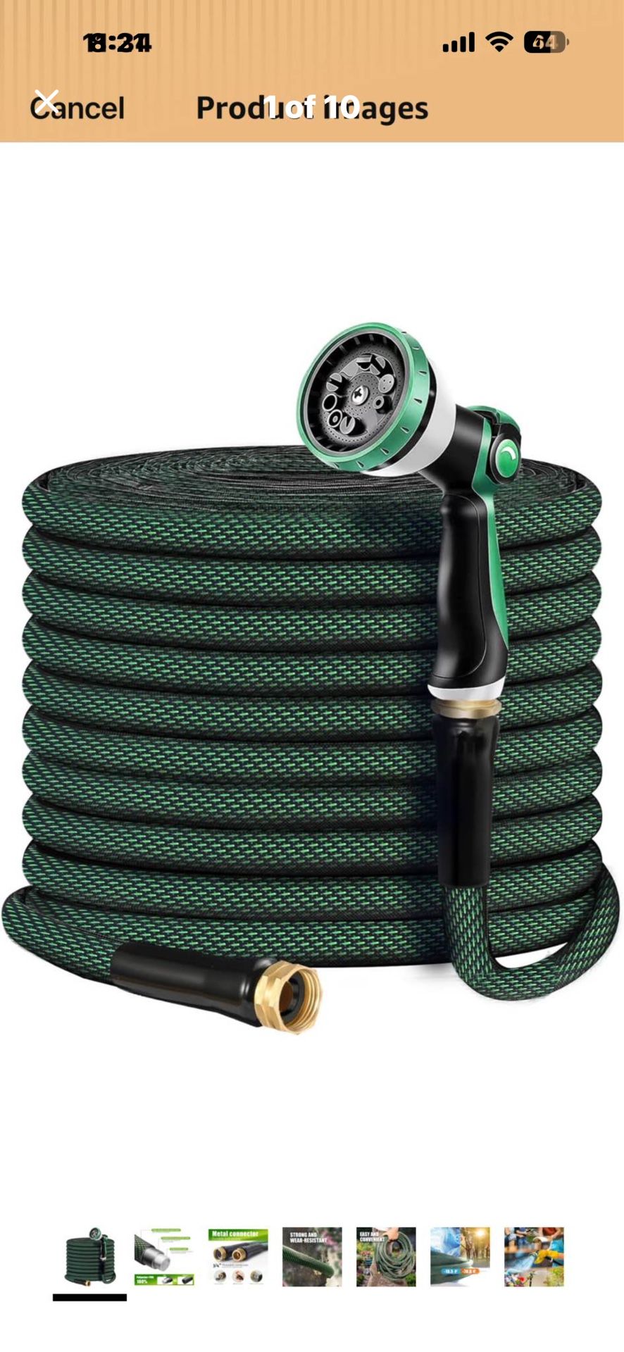Garden Hose 100 FT, Heavy Duty Water Hose with Aluminum Fittings, Puncture Proof All-weather, Ultra-Lightweight and Flexible, Watering and Cleaning fo