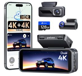 Brand New 4K + 4K Dash Cam Front and Rear 128GB Card Included