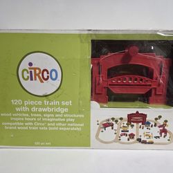 Circo Wooden Train Set 120 Piece Drawbridge Playset Kids Educational Toy Set
