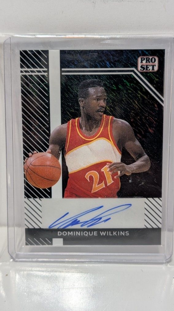 Dominique Wilkins Signed Autograph Leaf Pro Set Basketball Card 5/5 Limited Edition