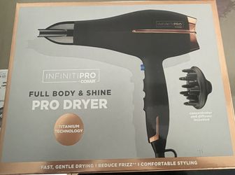 INFINITI PRO by CONAIR Hair Dryer, 1875W Blow Dryer with Diffuser and Concentrator, Ceramic Technolo