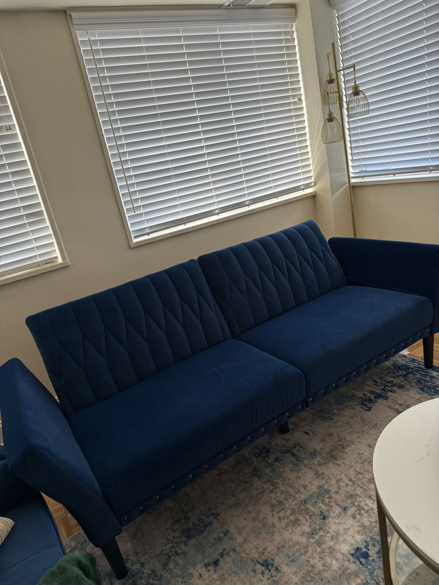 Blue Velvet Sleeper Couch 