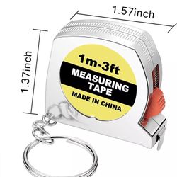 Keychain Tape Measure Functional Mini Retractable Measuring Tapes 1 m/ 3 ft (23 left)