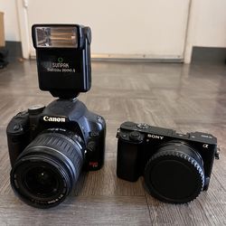 Sony a6000 (Body only) & Canon Rebel T1i with lens