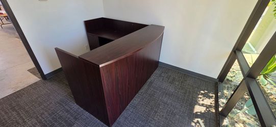 Mahogany L-Shaped Reception Desk