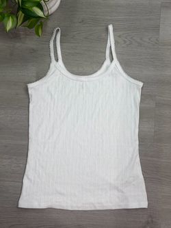 White Ribbed Camisole Tank Top