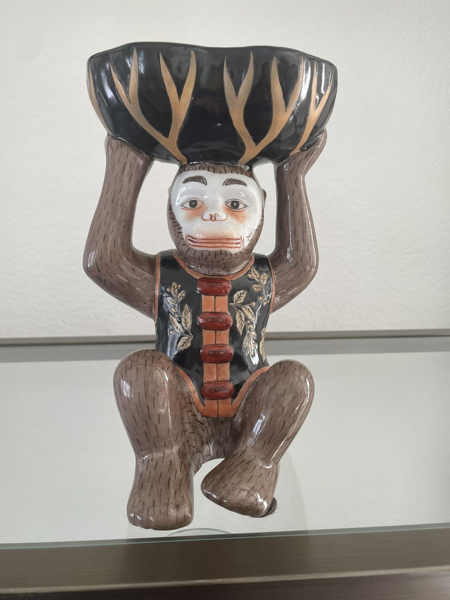 Monkey with bowl Andrea by Sadek Chinoiserie decor