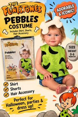 New The Flintstones "Pebbles" Infant Costume
