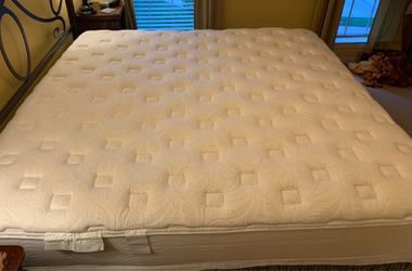King size bed frame, headboard and mattress.