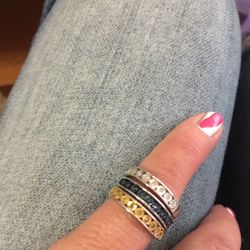 Diamonds!!! White, blue, yellow stackable bands!!!