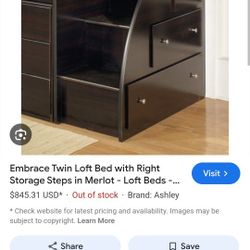 Ashley Loft Bed With 2 Dressers Right Side Stairs Twin