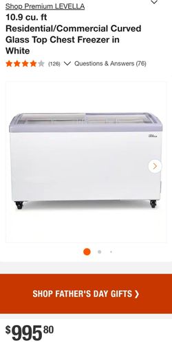 Curved Glass Top Commercial Chest Freezer