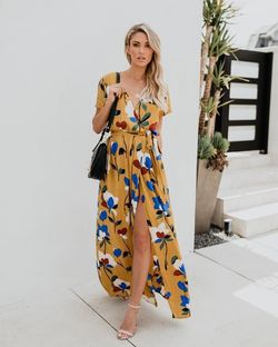 Floral Bardot Wrap Maxi Dress