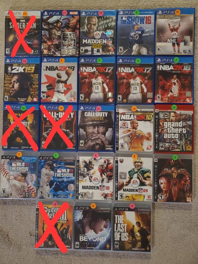 PS4, & PS3 Games! Prices in Pictures!