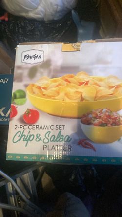 Parini two piece chips and salsa platter