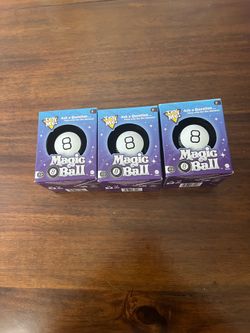 Lot of 3 Brand New Magic 8 Ball Novelty Toys - Sealed in Box