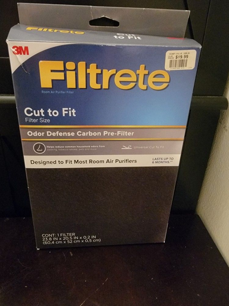 3M Filtrete Cut to Fit Air Purifier Filters Odor Reduction Carbon Pre-Filter