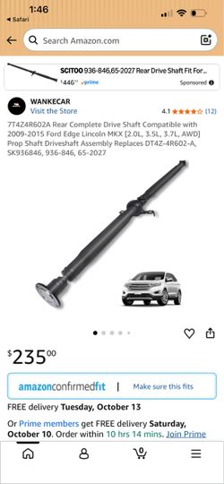 Rear Complete Drive Shaft for Ford Edge Lincoln MKX