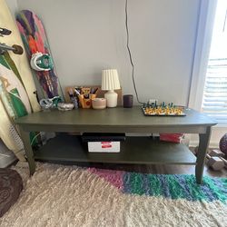 Wooden coffee table with shelf