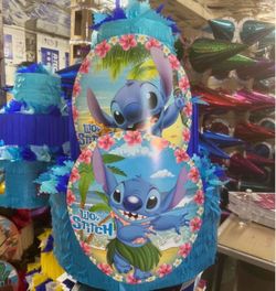 Disney stitch three tier pinata with balls