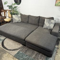 Gray Sectional Free Delivery Sofa Couch With Ottoman 