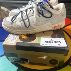 Nike Off White Dunk Size 10 Navy White Used